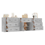 Sideboards 3 pcs Concrete Grey Engineered Wood 3185427