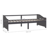 3-Seater Day Bed without Mattress Dark Grey 90x200cm 322168