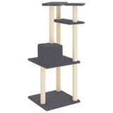 Cat Tree with Sisal Scratching Posts Dark Grey 123 cm 171785