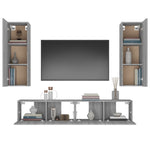 ZNTS 4 Piece TV Cabinet Set Grey Sonoma Engineered Wood 3114204