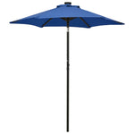 ZNTS Garden Parasol with LED Lights Azure Blue 200x211 cm Aluminium 313564