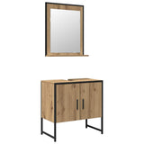 Bathroom Furniture Set Wall-mounted 2 pcs Brown Engineered wood 3334328