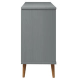 Drawer Cabinet MOLDE Grey 113x40x80 cm Solid Wood Pine 350509