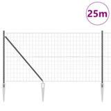 Welded Wire Fence with Spikes 25 x 1 m PVC-Coated Steel 3350684