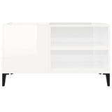 Record Cabinet High Gloss White 84.5x38x48 cm Engineered Wood 831951