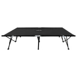 Sun Lounger Black Steel frame Double Foldable Sun Lounger 47760