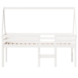 High Sleeper Bed without Mattress White 90x190 cm Single Solid Wood Pine 3282099