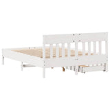 Bed Frame without Mattress White 140x200 cm Solid Wood Pine 3301867