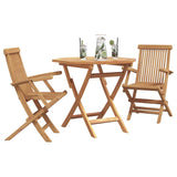 Garden Dining Set 3 pcs Brown Solid teak wood 3385965