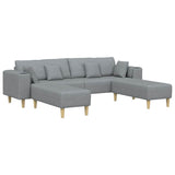 Fabric Sofa with Cushion 3 pcs Light Grey 208 cm Fabric 3335162