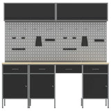 Work Cabinet Set with Drawer with Storage Manual 10 pcs Black 3321474