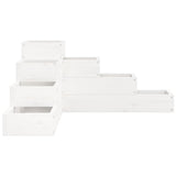 Garden Planter 4-Tier 80.5x79x36 cm White Solid Wood Pine 825318