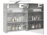 Bathroom Mirror Cabinet Concrete Grey 40 x 10.5 x 60.5 cm 889034