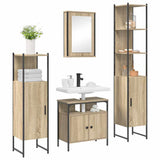 Bathroom Furniture Set with Shelf Wall-mounted 4 pcs Sonoma oak 3399394