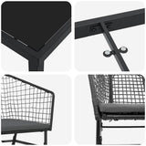 Garden Dining Set 5 pcs Black Poly Rattan 3380905