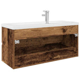 Sink Cabinet with Built-in Basin and Faucet Old Wood 3328937