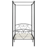 Canopy Bed Frame without Mattress Grey Metal 120x200 cm 284442