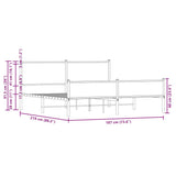 Metal Bed Frame without Mattress Brown Oak 183x213 cm 3301416
