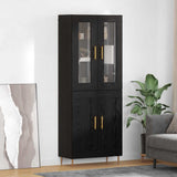Highboard 2 pcs Black Oak Engineered Wood 3416272