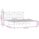 Metal Bed Frame without Mattress with Headboard Black 180x200cm 353443