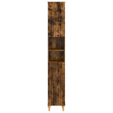 Bathroom Cabinet with Open Shelf ALKMAAR Smoked Oak 896160