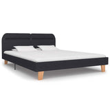 Bed Frame with LED without Mattress Dark Grey Fabric 150x200 cm King Size 281074