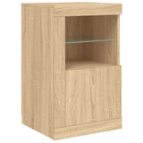 Side Cabinet with LED Lights Sonoma Oak Engineered Wood 836634