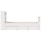 Bookcase Bed without Mattress White 90x190 cm Single Solid Wood Pine 3308943