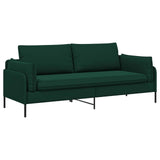 3-Seater Sofa Dark Green 222 x 81 x 89 cm Velvet 42048644