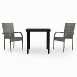 Garden Dining Set Grey and Black 3099389