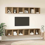 TV Cabinet Set Wall-mounted 4 pcs Artisan Oak 37 x 37 x 107 cm 3393536