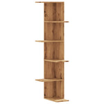 ZNTS Wall Corner Shelf Artisian Oak 36.5x36.5x140 cm Engineered Wood 852635