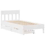 Bed Frame without Mattress White 90x200 cm Solid Wood Pine 3301876