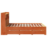 Bookcase Bed without Mattress Wax Brown 140x200 cm Solid Wood Pine 3308962
