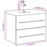 Bathroom Sink Cabinet with Built-in Basin White 3278764