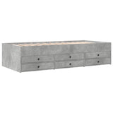 Daybed with Drawers without Mattress Concrete Grey 90x190 cm Single 3280884