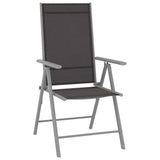 5 Piece Garden Dining Set Aluminium Silver and Black 3070632