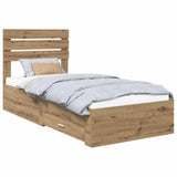 Bed Frame with Drawer with Headboard Manual Engineered Wood 3411682