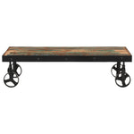 Coffee Table with Wheels Solid Reclaimed Wood 100x55x26 cm 371684