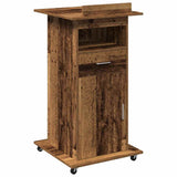 Podium with Drawer Old Wood 55 x 55 x 107 cm Engineered Wood 862297