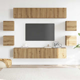 ZNTS Wall Mounted TV cabinets 8 pcs Artisan Oak Engineered Wood 3328950