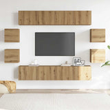Wall Mounted TV cabinets 8 pcs Artisan Oak Engineered Wood 3328950