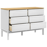 Chest of Drawers FLORO White Solid Wood Pine 374012
