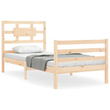 Bed Frame without Mattress Single Solid Wood 3194406