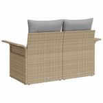 Garden Sofa with Cushion Beige 141 x 62 x 69cm Poly Rattan 42006705