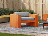 Garden Sofa Wax brown Solid pine wood Small Durable Garden Sofa 844623