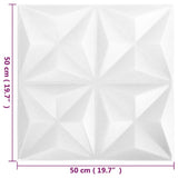 3D Wall Panels 48 pcs 50x50 cm Origami White 12 m² 150914