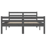 Bed Frame without Mattress Grey Solid Wood 140x190 cm 814801