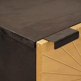 Side Cabinet Black and Gold 40 x 33.5 x 110 cm Solid Mango Wood 4017857