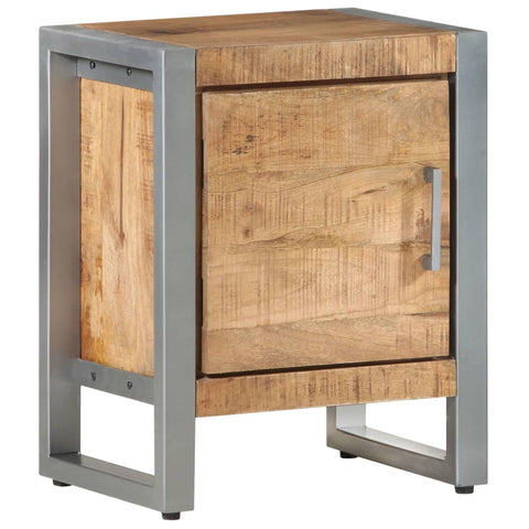 ZNTS Bedside Cabinet 40x30x50 cm Rough Mango Wood 323488